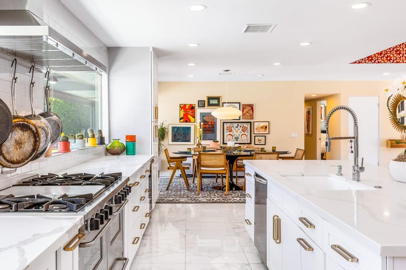 Open concept kitchen and dining area