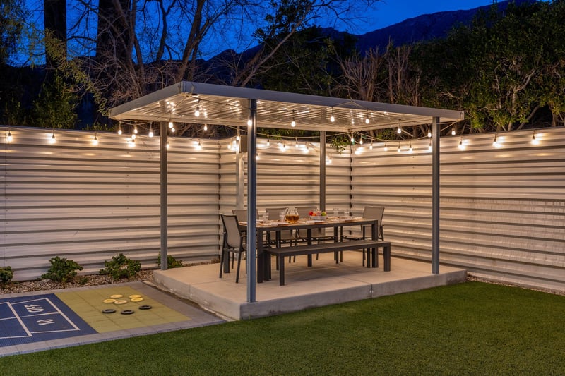 Dine under the soft glow of fairy lights