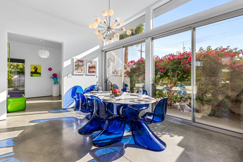 Modern dining table with amazing views