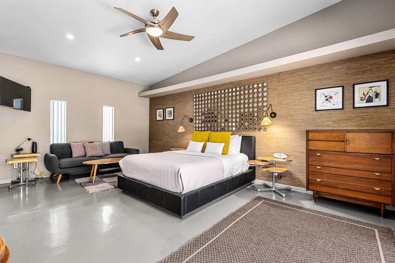 Cozy and spacious bedroom with queen size bed