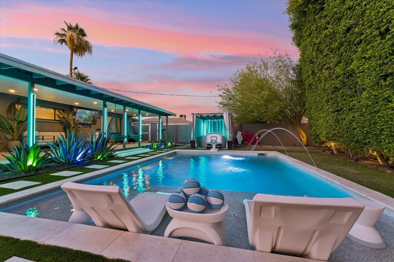 Pool lounge chairs.