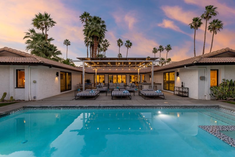 Views of the back patio and pool area.