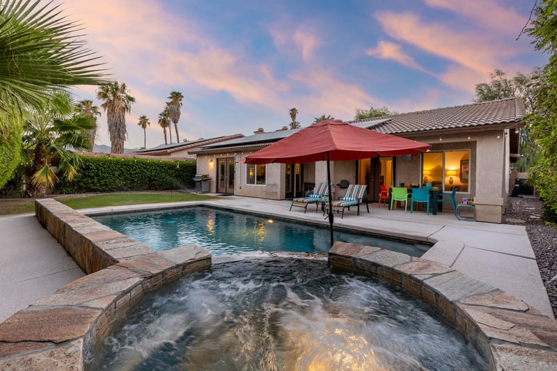 Sparkling pool and spa
