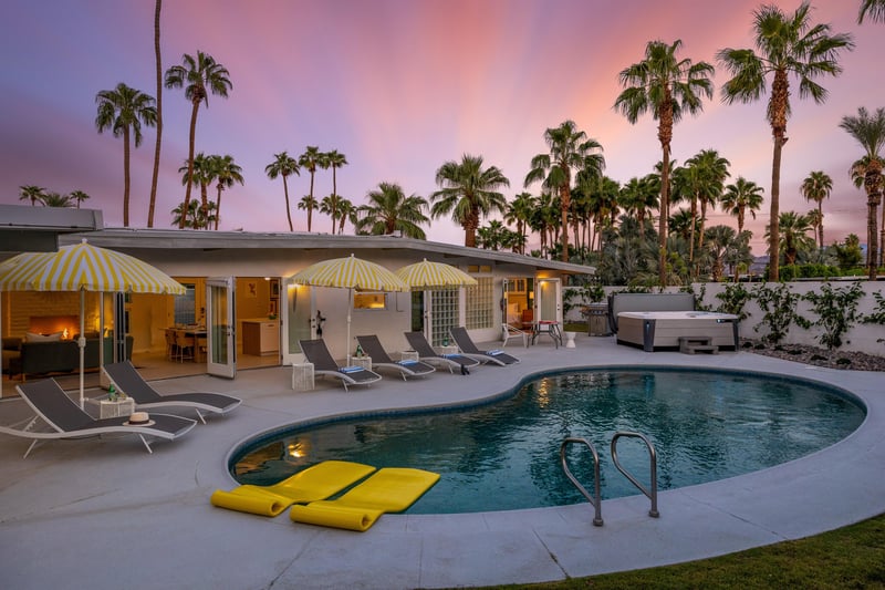 Gorgeous tall swaying palm trees
