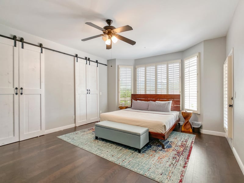 Secluded main suite with HUGE closet and spalike bath
