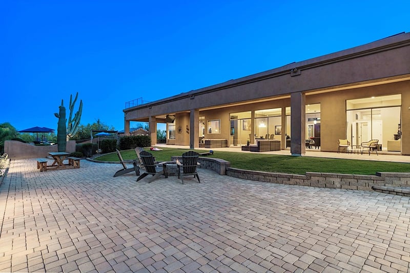 Large paved area for families to enjoy