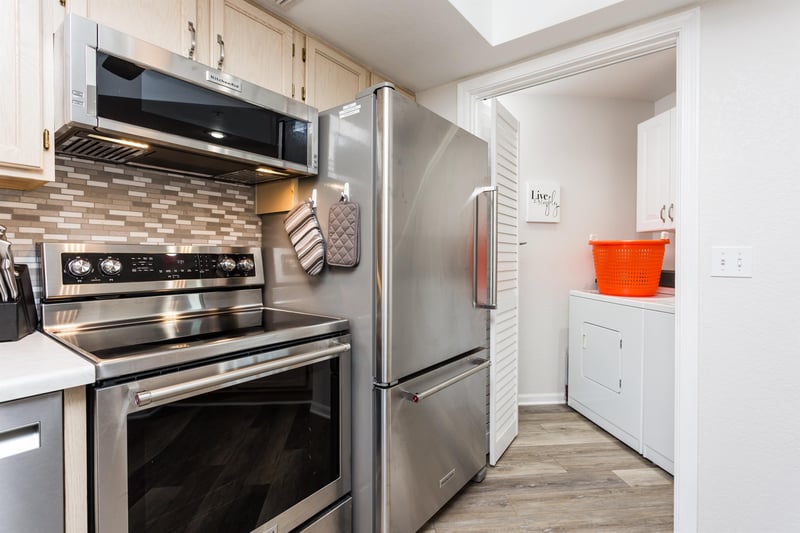 Surprise A hidden laundry room so you dont have to pack everything you own for a month stay