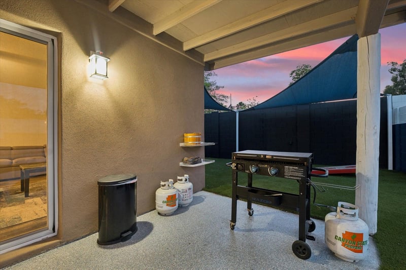 Blackstone Grill located on the back patio.