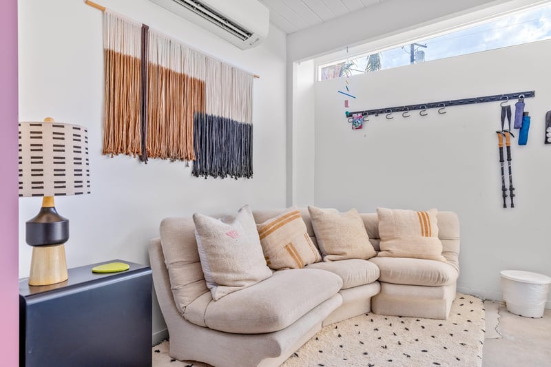 Relaxing sectional sofa in the playroom