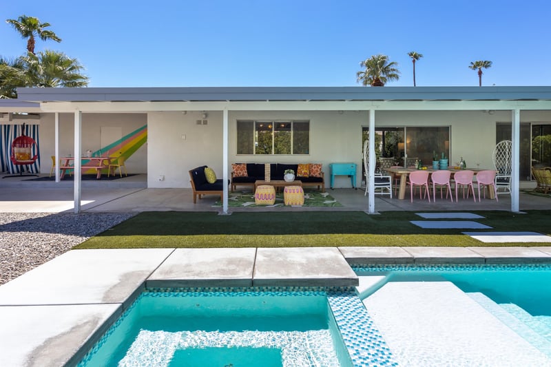 Spacious pool yard