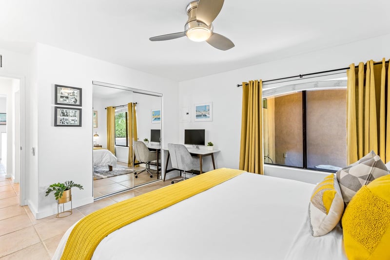 Space to work from home in this guest bedroom