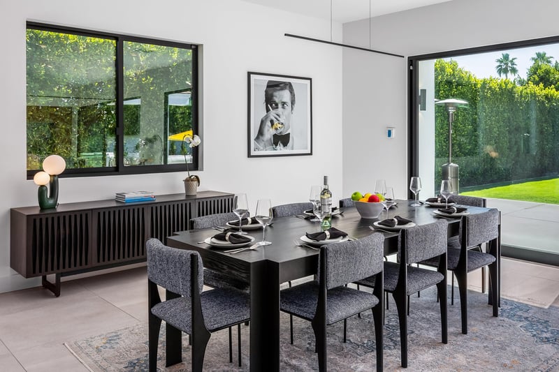 Share a delicious meal at this table for eight