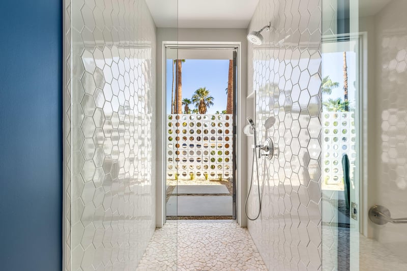 Guest Suite Connected Bath Shower with Amazing Outside Views