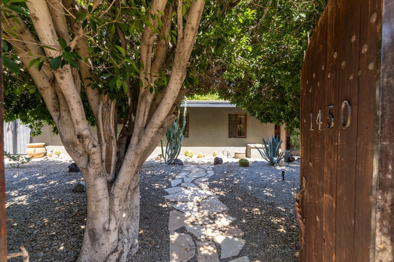 Gate leading to the front entry.