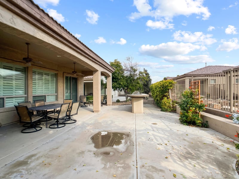 A view of the back of the home