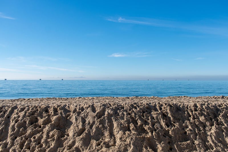 View of the ocean over the winter berm