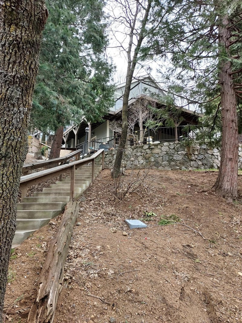Stairs leading to the street.