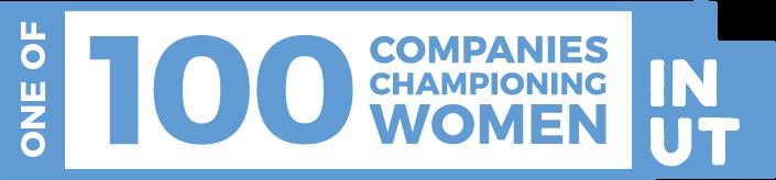 Light Blue and white Logo One of Utahs 100 Companies Championing Women