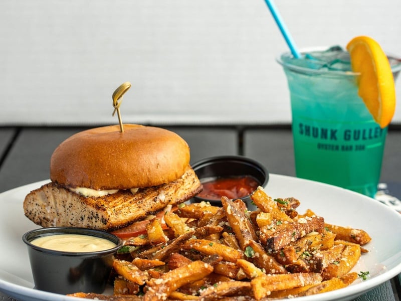 Shunk Gulley and Oyster Bars fresh grouper sandwich