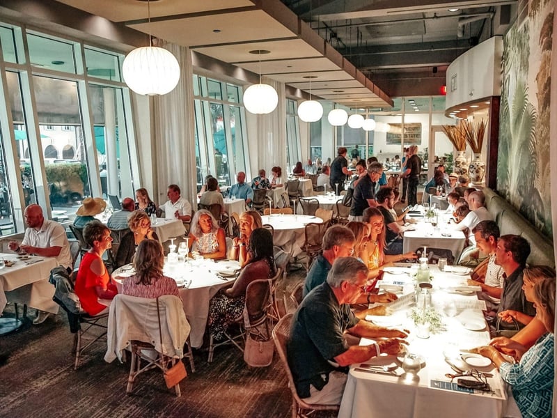 The upscale dining room at Surfing Deer on Highway 30A