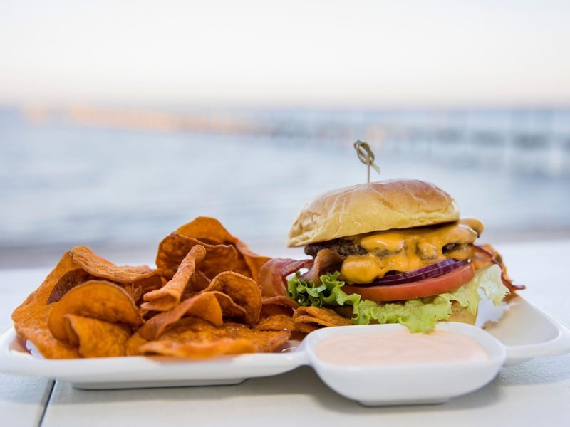 The Bay Burger with two 3 oz patties