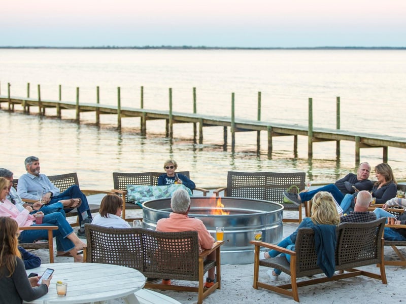 The beachside firepit at The Bay on Highway 30A