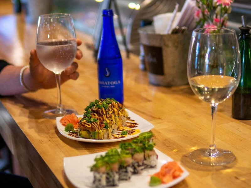 Sushi and wine at The Bay on Highway 30A