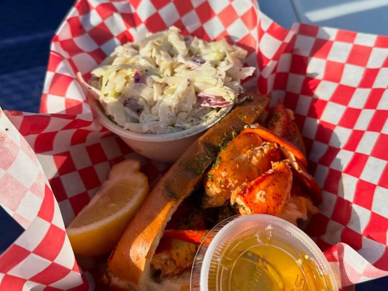The famous lobster roll from the Shrimp Shack in Seaside, Florida