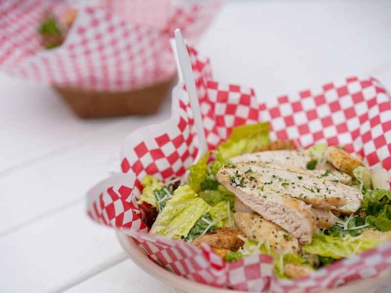 The Chicken Caesar Salad at the Shrimp Shack and Boardwalk Bar