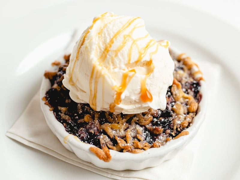 Fresh blueberry cobbler on Highway 30A