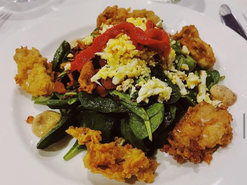 The fried oyster salad in Destin, Florida