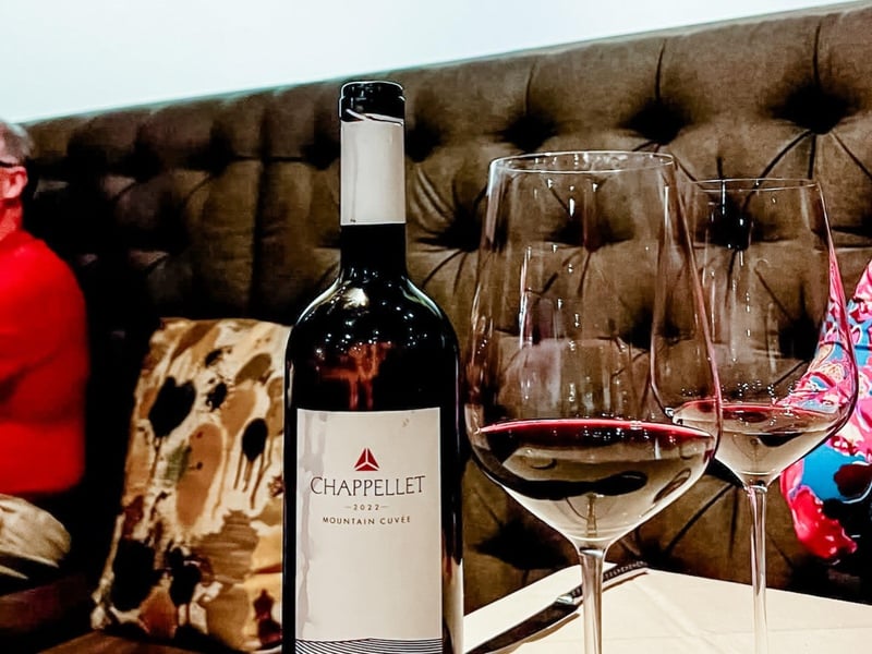 A bottle of wine from Bistro Bijoux