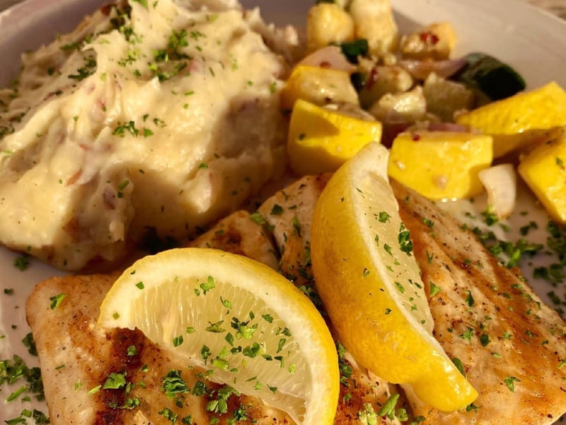 Grilled Mahi Mahi with mashed potatoes