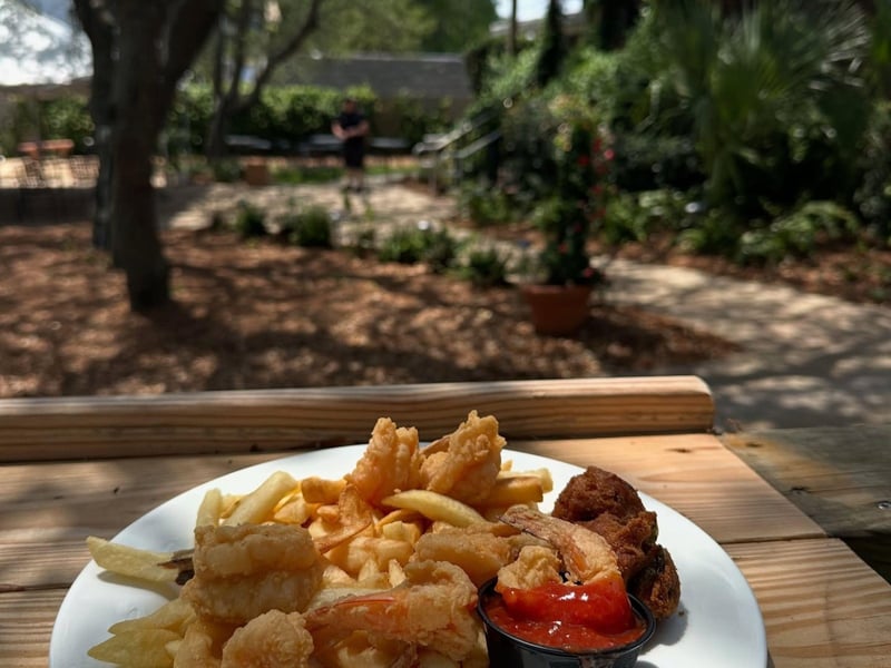 Fried shrimp at Dewey Destins Harborside Restaurant in Destin, Florida