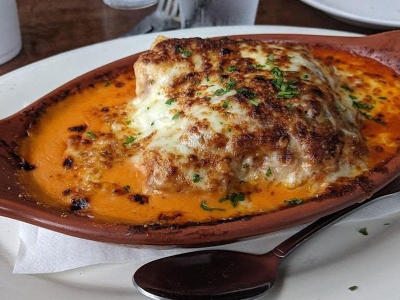 Homemade lasagna from Fat Clemenzas in Miramar Beach, Florida