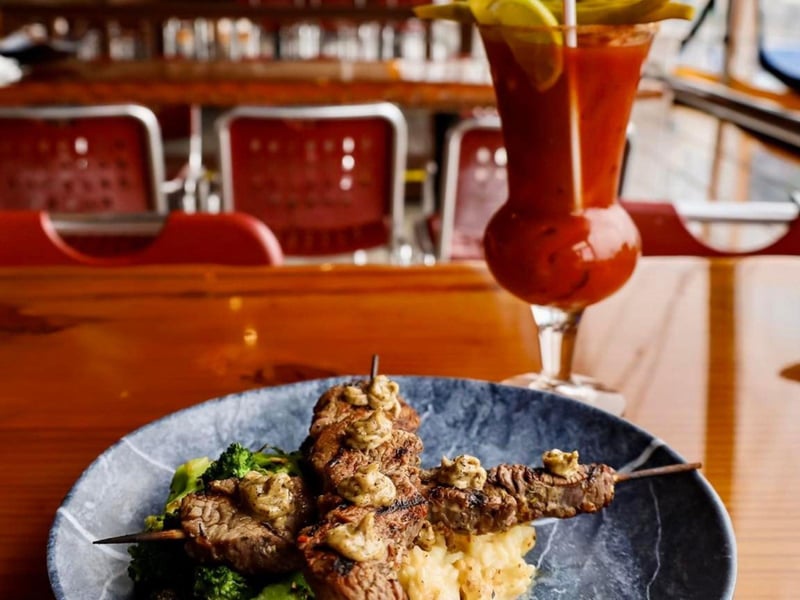 Tenderloins skewers with a Bloody Mary