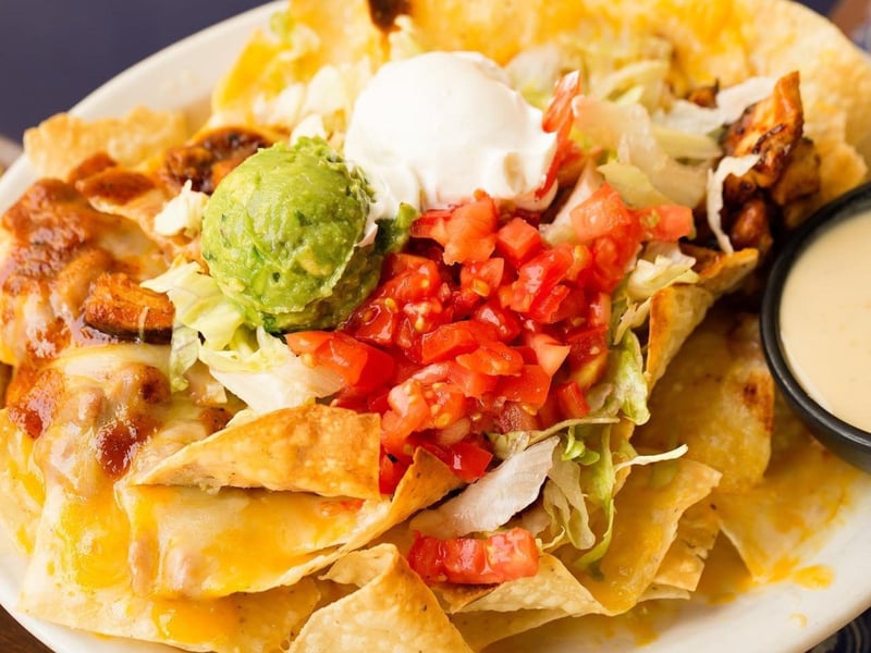 Cowboy Nachos with BBQ grilled chicken