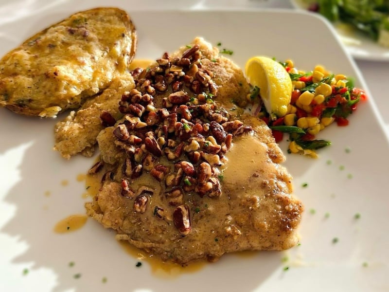 Grouper Pecan with a homemade meuniere sauce
