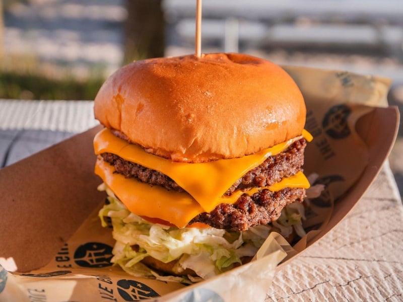 The double burger on a brioche bun