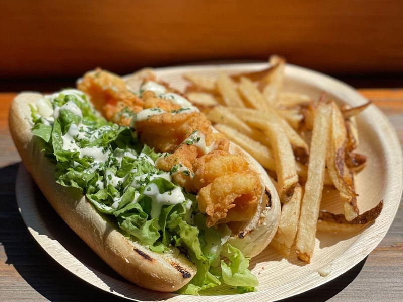 The Shrimp Po Boy with fries