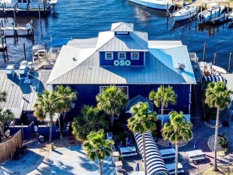 Overhead view of the marina in Orange Beach, Alabama