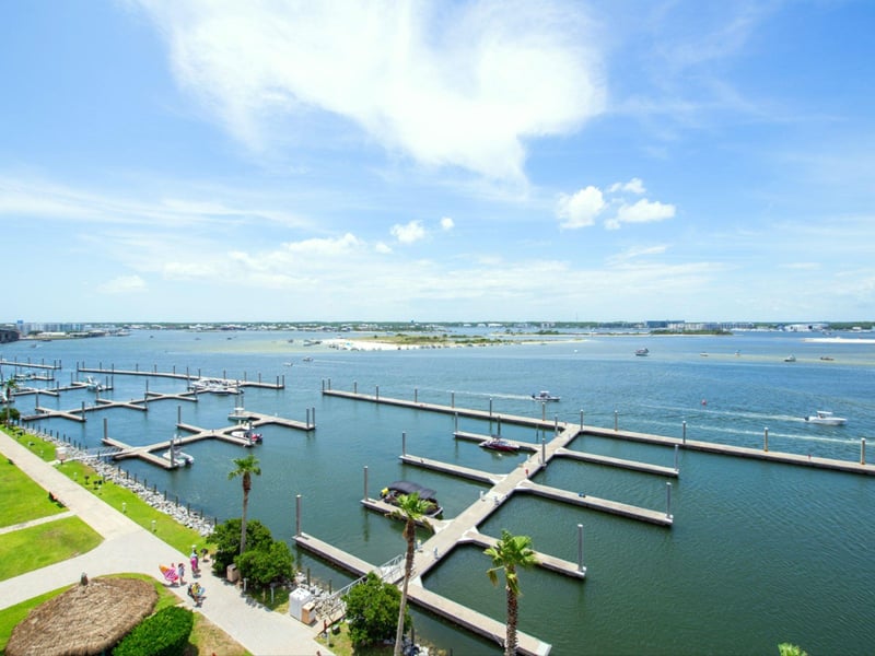 The spacious marina in Orange Beach, Alabama