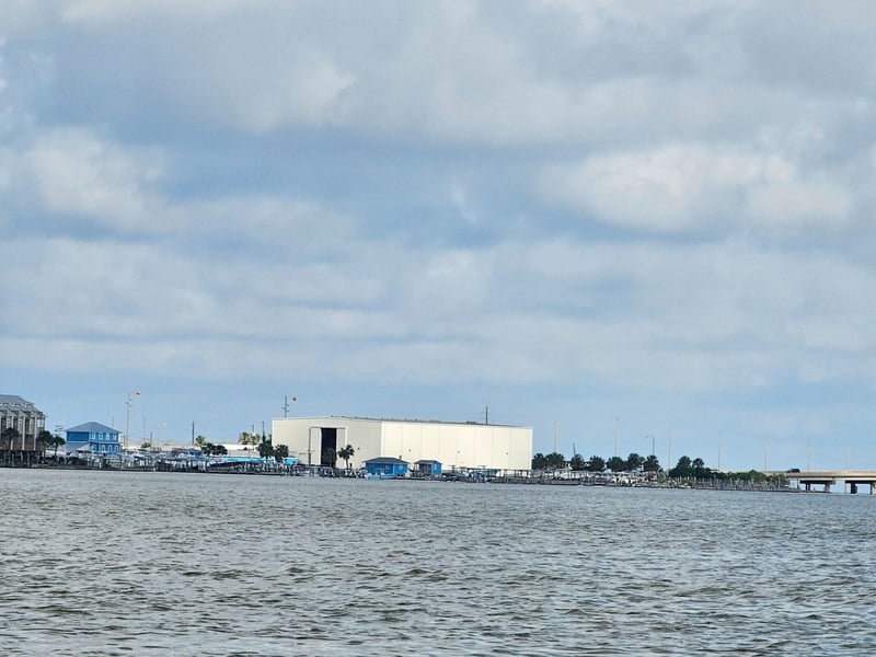 View from the water of the marina in Dauphin Island, Florida