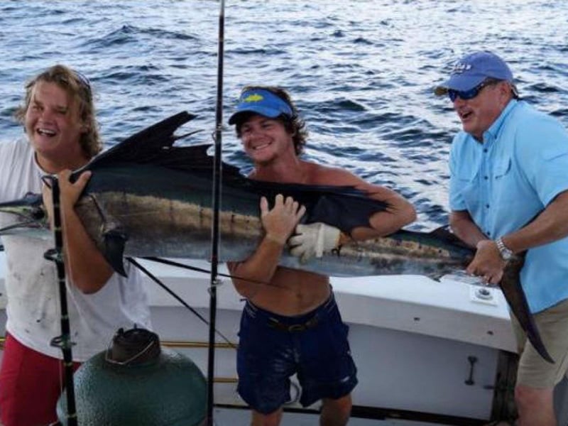 A large swordfish caught with Hey Boy II Charters