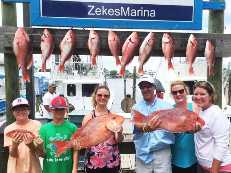 Anglers with their fish at Zekes Marina