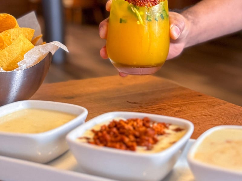 The dip sampler with a spicy mangorita