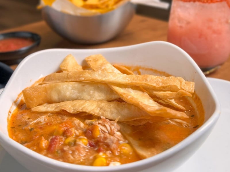 Fresh chicken tortilla soup
