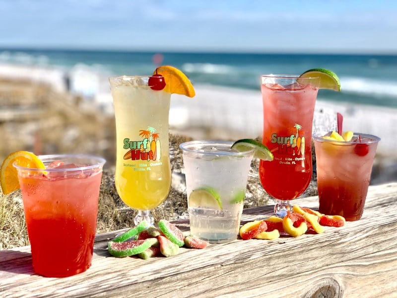 Fun cocktails at Surf Hut in Destin, Florida