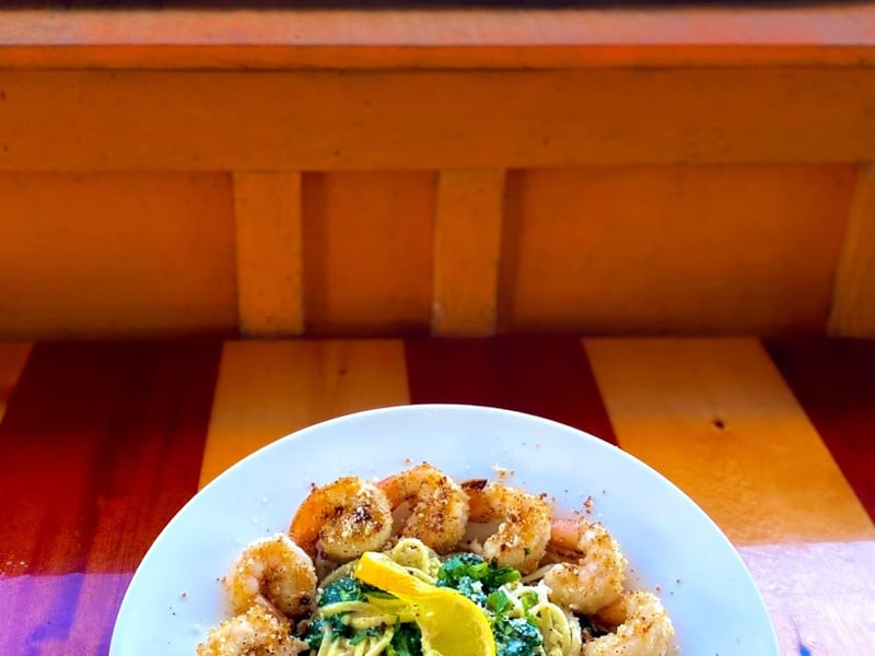 The panko shrimp pasta