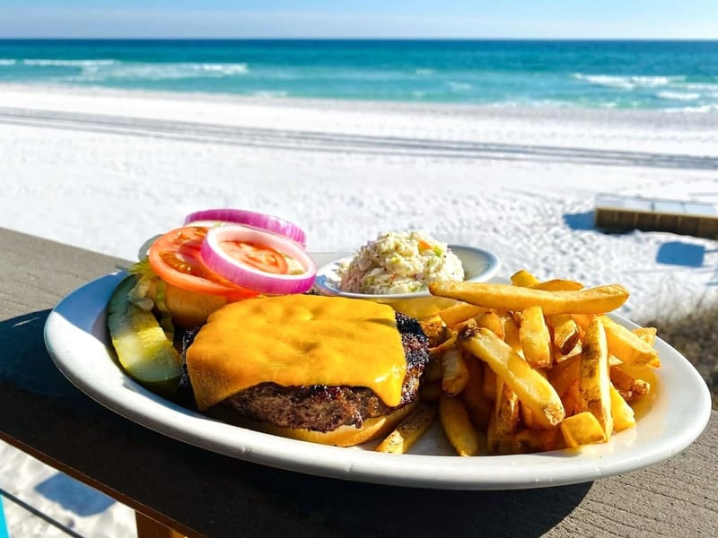 A cheeseburger with french fries
